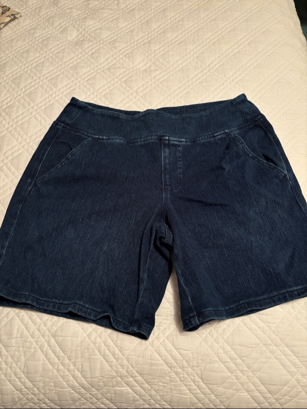 Belle by Kim Gravel Dark Indigo Pull-On Jean Shorts